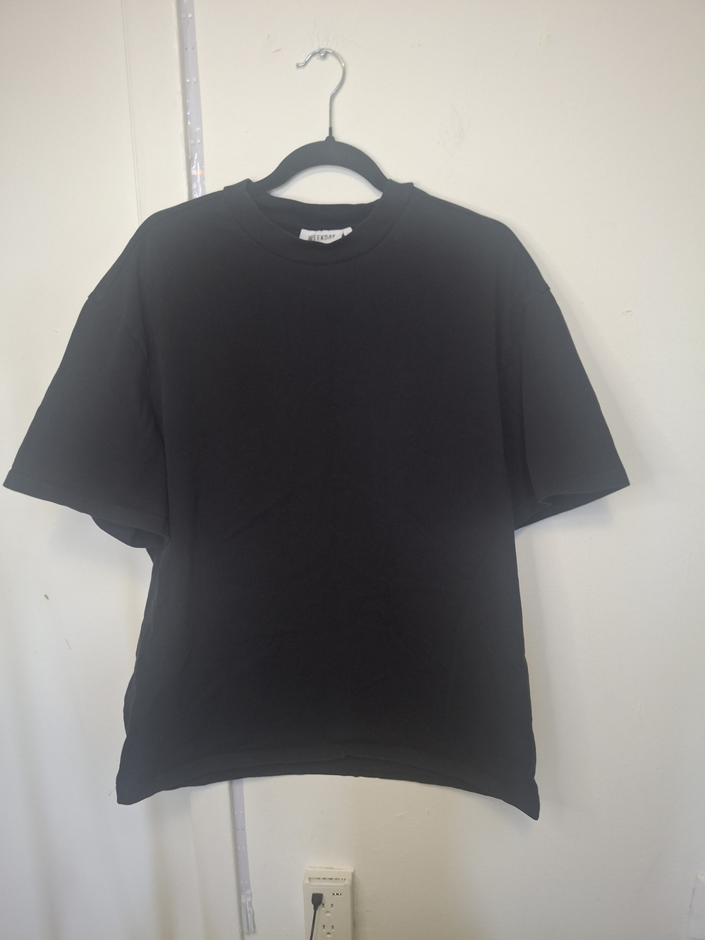 Weekday Black Relaxed Crew Neck T-Shirt
